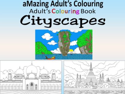 aMazing Adult colouring Cityscapes from around the World printable digital download for grownups colouring pages book