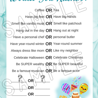 12 Printable Birthday Party Games With Silly Theme - Image 8