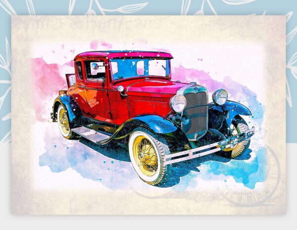 Vintage Classic Cars Digital Printable Wall Art Set-2 - Image 7