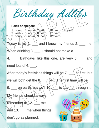 12 Printable Birthday Party Games With Silly Theme - Image 11
