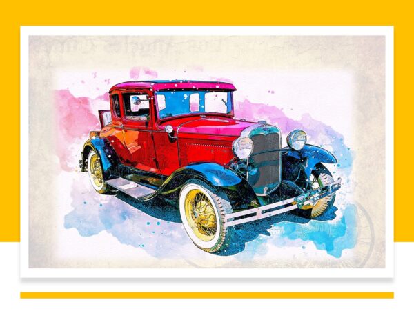 Vintage Classic Cars Digital Printable Wall Art Set-2 - Image 5