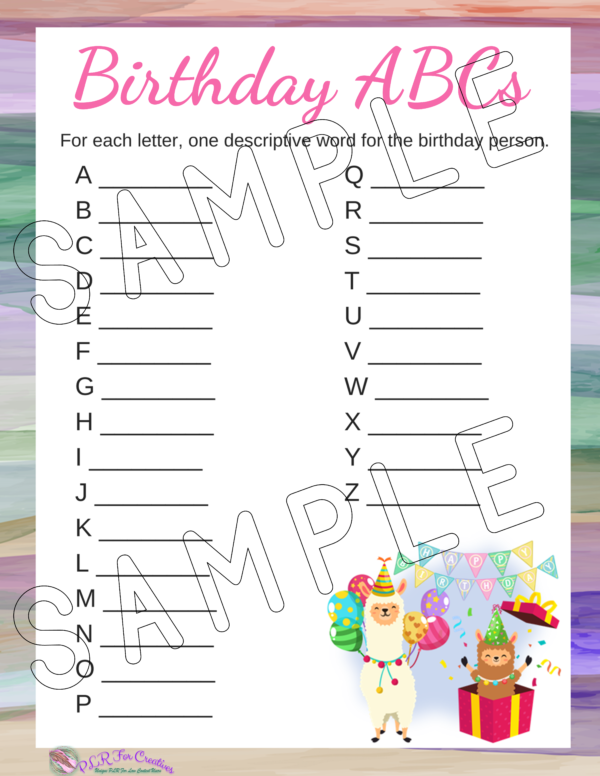 12 Printable Birthday Llama Party Games - Image 13