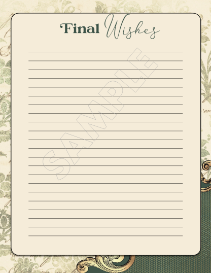 PRINTABLE Vintage Ornate Final Wishes Estate Planner - Image 14
