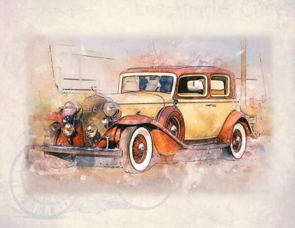 Vintage Cars Digital Printable Wall Art Set-1 - Image 4