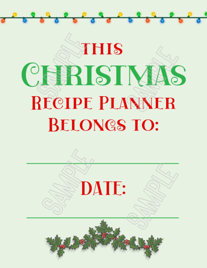Christmas Recipe Planner Printable - Image 3
