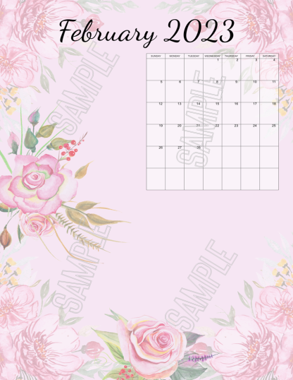 2023 Beautiful Spring All Year Portrait Printable Calendar - Image 3