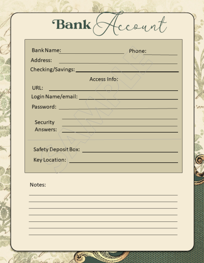 PRINTABLE Vintage Ornate Final Wishes Estate Planner - Image 21