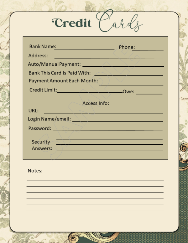 PRINTABLE Vintage Ornate Final Wishes Estate Planner - Image 23
