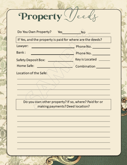 PRINTABLE Vintage Ornate Final Wishes Estate Planner - Image 30