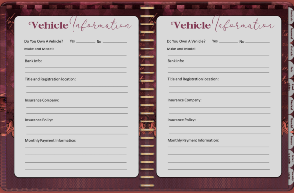 Digital Burgundy Vintage Final Wishes Estate Planner - Image 27