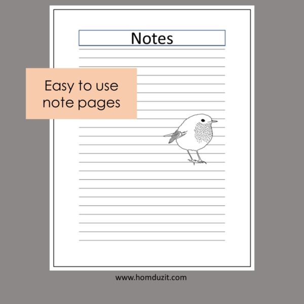 easy to use note pages