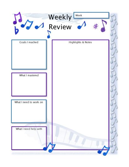 Musician's Practice Planner & Journal with Blank Sheet Music (U.S. Letter Size) - Image 3