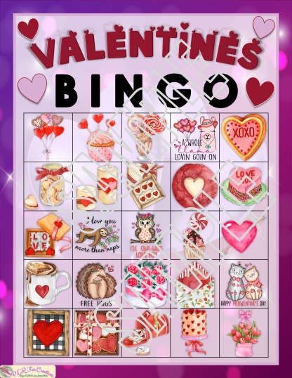 Valentines Purple Hearts Bingo - Image 5
