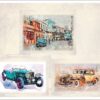 Vintage Cars Digital Printable Wall Art Set-1 - Image 6