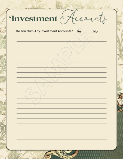 PRINTABLE Vintage Ornate Final Wishes Estate Planner - Image 32