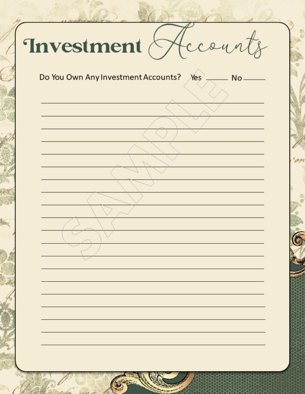 PRINTABLE Vintage Ornate Final Wishes Estate Planner - Image 32
