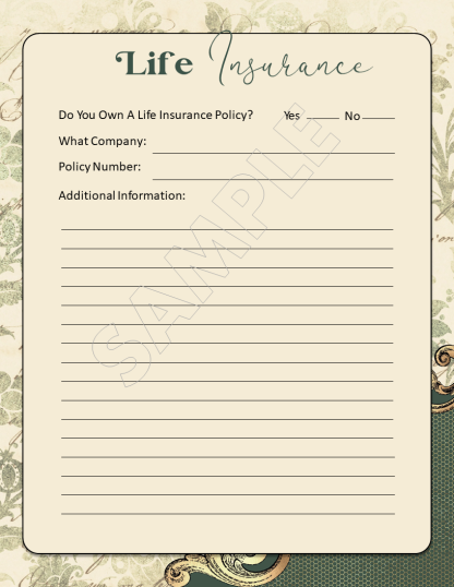 PRINTABLE Vintage Ornate Final Wishes Estate Planner - Image 33