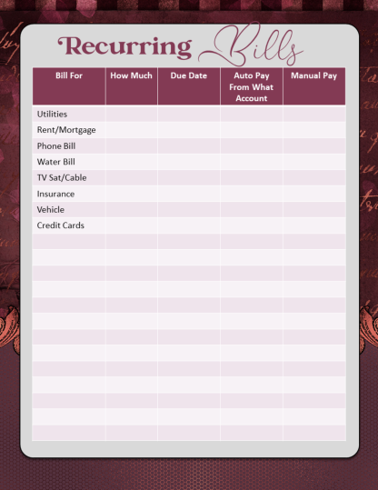 Fillable PDF Printable Burgundy Vintage Ornate Final Wishes Estate Planner - Image 25