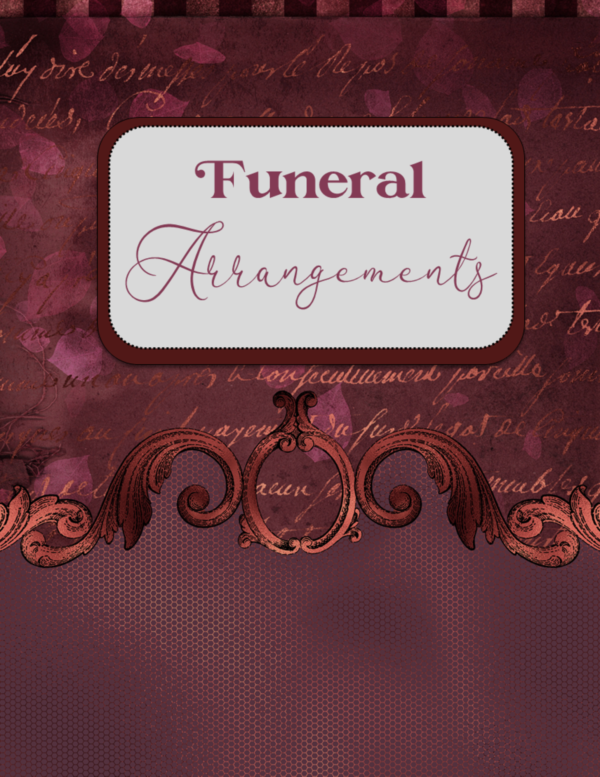 Printable Burgundy Vintage Ornate Final Wishes Estate Planner - Image 26