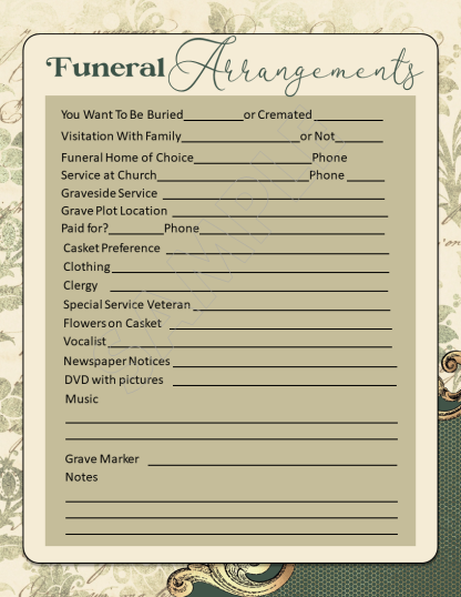 PRINTABLE Vintage Ornate Final Wishes Estate Planner - Image 36