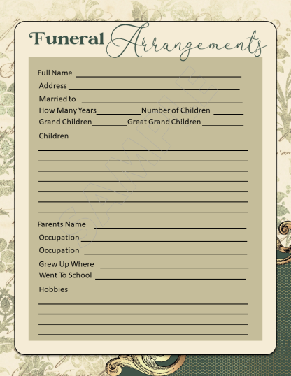 PRINTABLE Vintage Ornate Final Wishes Estate Planner - Image 37