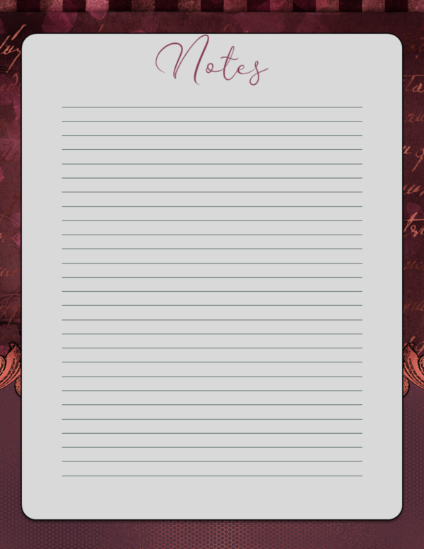 Printable Burgundy Vintage Ornate Final Wishes Estate Planner - Image 31