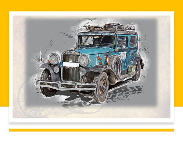 Vintage Classic Cars Digital Printable Wall Art Set-2 - Image 3