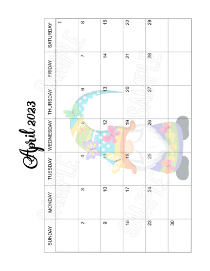 2023 Cute Gnomes Calendar Printable - Image 13