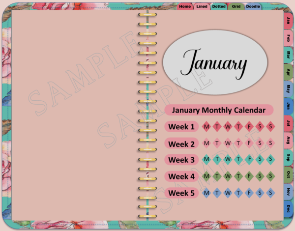 Floral Digital Undated Planner With PLR Rights - Image 5
