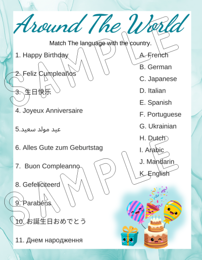 12 Printable Birthday Party Games With Silly Theme - Image 5