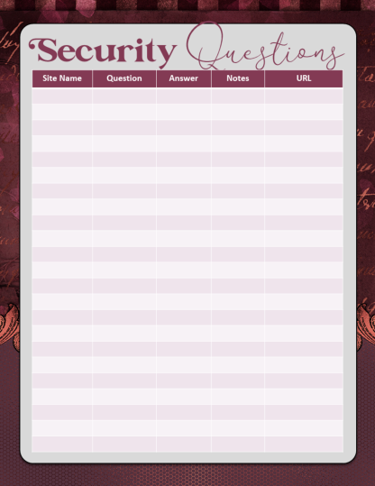 Fillable PDF Printable Burgundy Vintage Ornate Final Wishes Estate Planner - Image 33