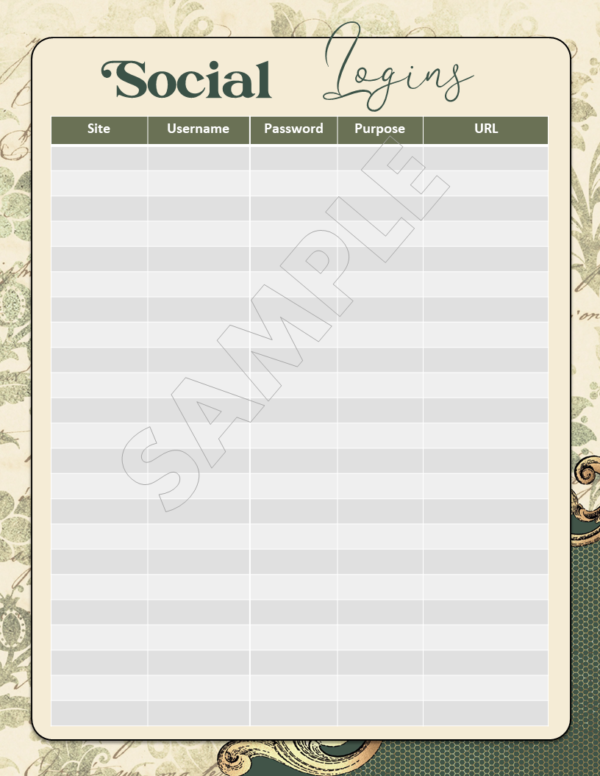 PRINTABLE Vintage Ornate Final Wishes Estate Planner - Image 47