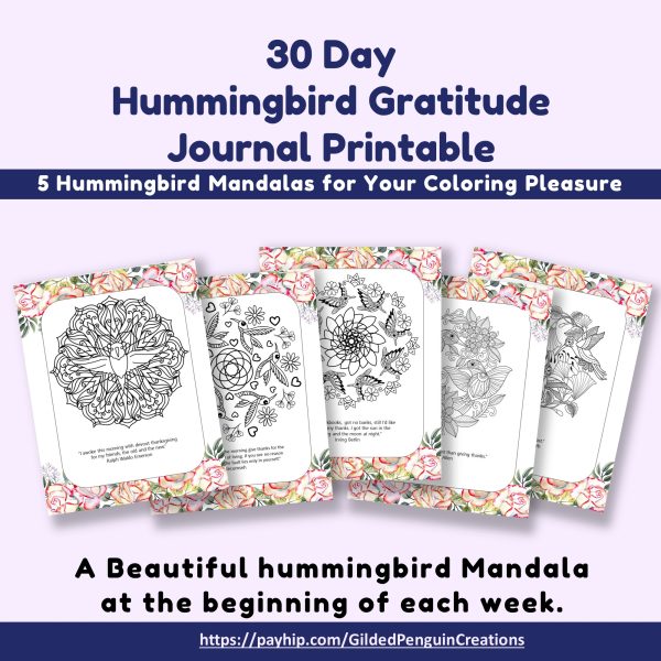 30 Day Hummingbird Gratitude Journal Printable - Image 5
