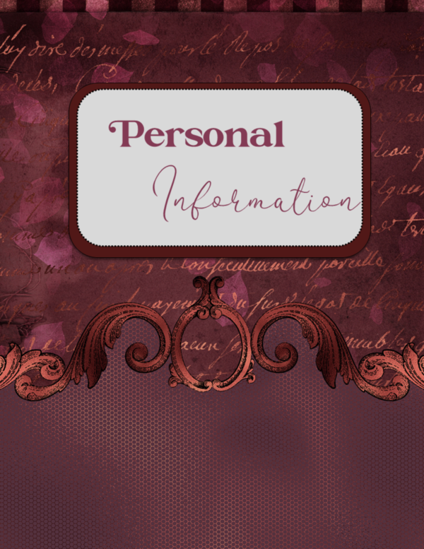 Printable Burgundy Vintage Ornate Final Wishes Estate Planner - Image 4
