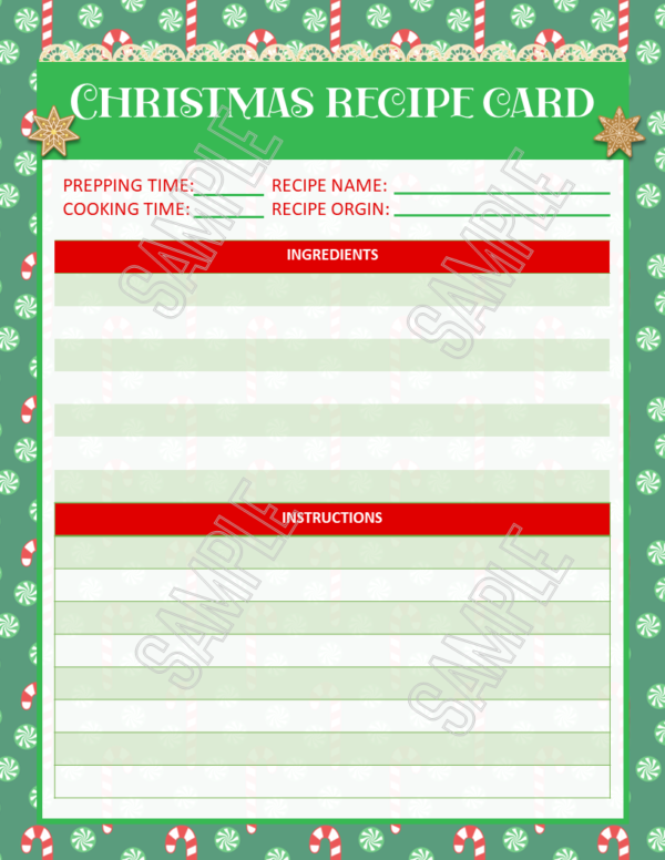 Christmas Recipe Planner Printable - Image 6