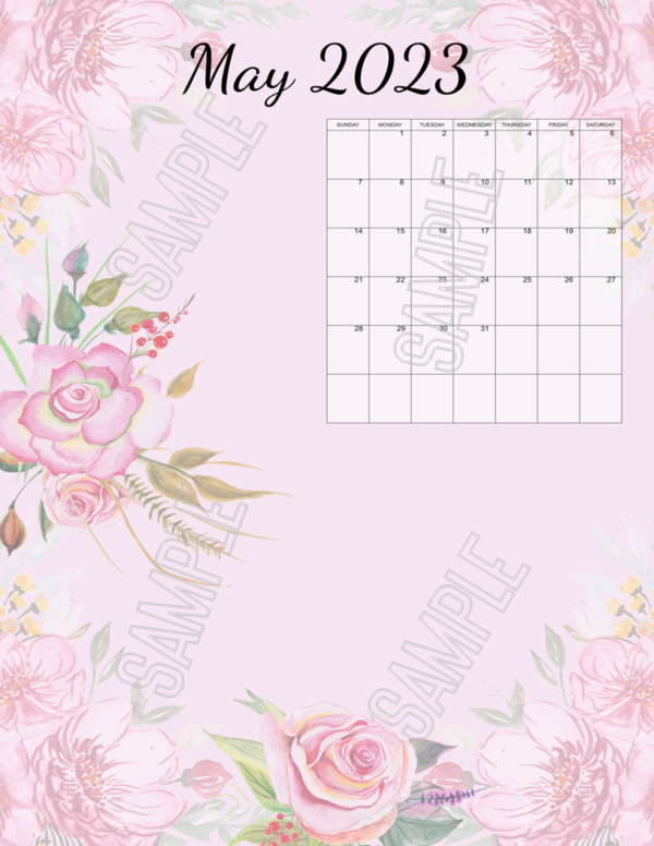 2023 Beautiful Spring All Year Portrait Printable Calendar - Image 6
