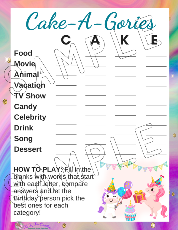 12 Printable Birthday Unicorn Party Games - Image 6