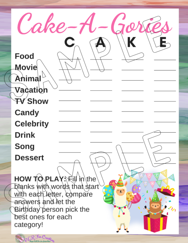 12 Printable Birthday Llama Party Games - Image 6