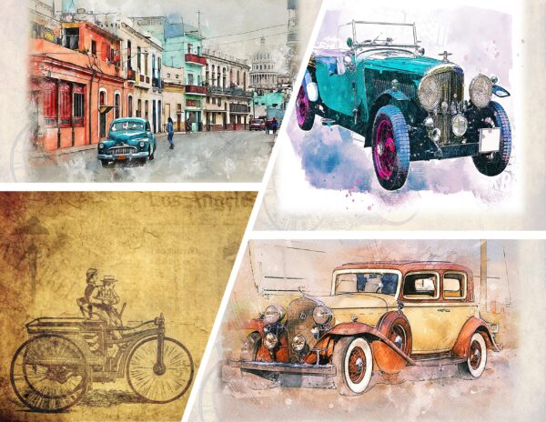 Vintage Cars Digital Printable Wall Art Set-1 - Image 8