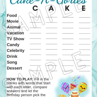 12 Printable Birthday Party Games With Silly Theme - Image 4