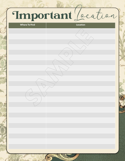 PRINTABLE Vintage Ornate Final Wishes Estate Planner - Image 52