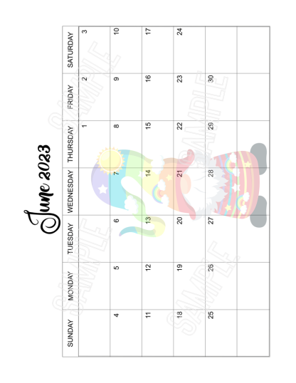 2023 Cute Gnomes Calendar Printable - Image 3