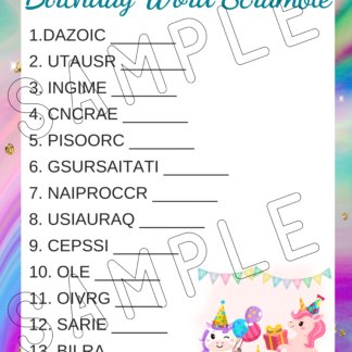 12 Printable Birthday Unicorn Party Games - Image 7