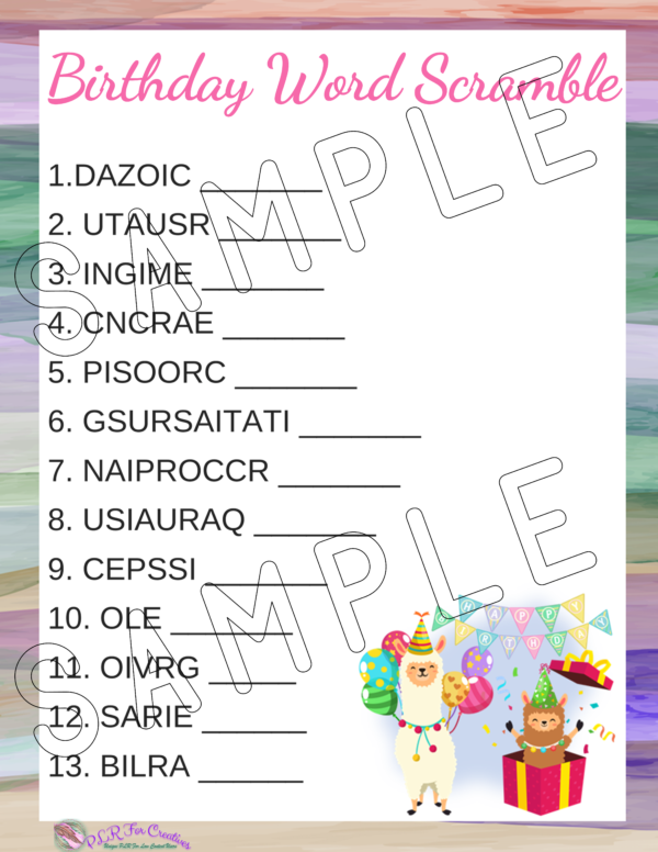 12 Printable Birthday Llama Party Games - Image 7