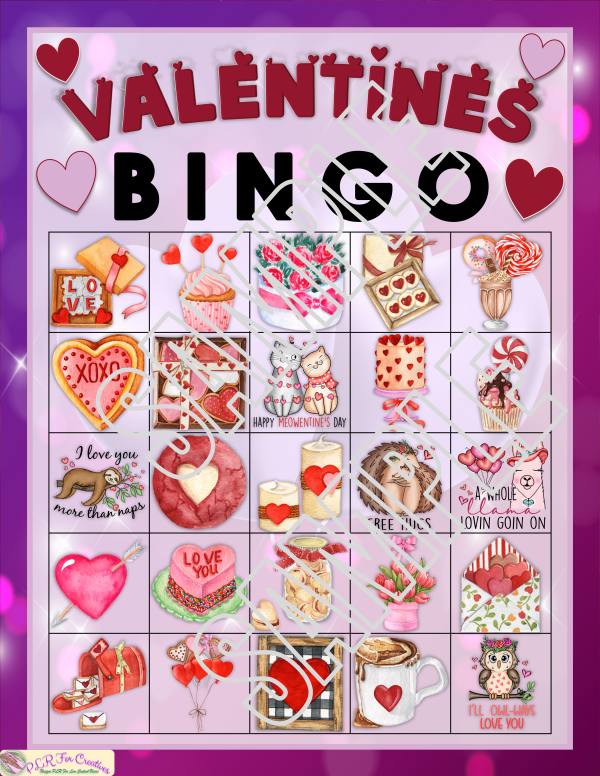 Valentines Purple Hearts Bingo - Image 8