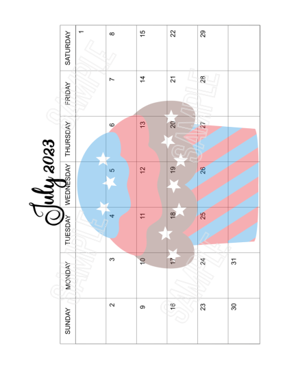 2023 Yummy Cupcake Calendar Printable - Image 8