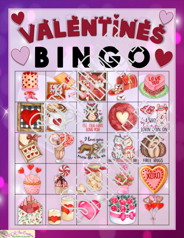 Valentines Purple Hearts Bingo - Image 9