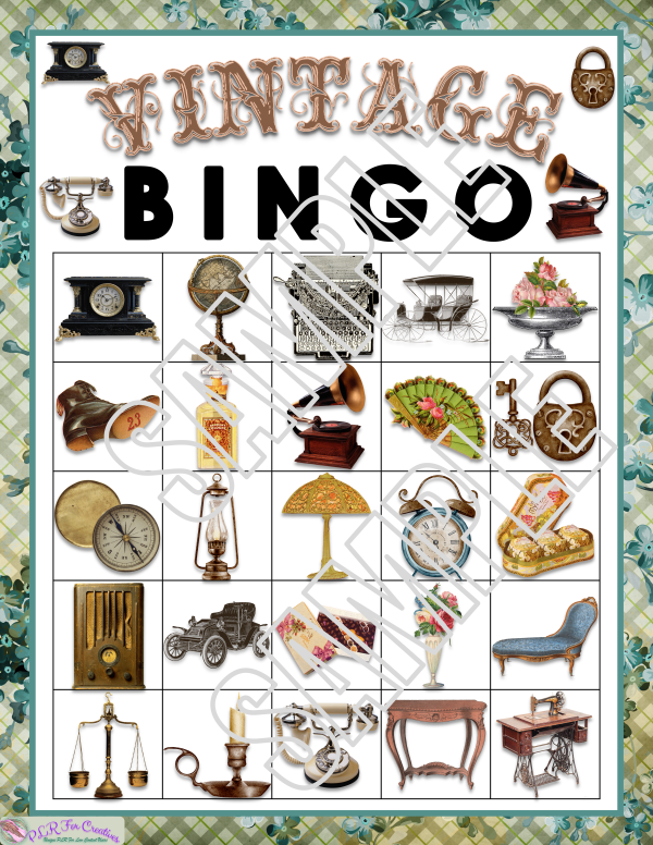 Vintage Bluegreen Wallpaper Bingo - Image 7