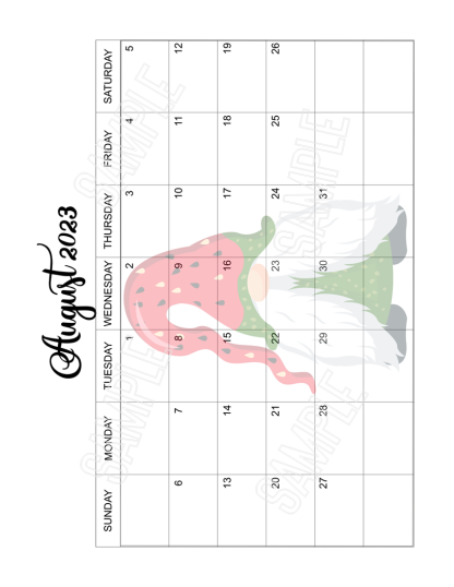 2023 Cute Gnomes Calendar Printable - Image 5