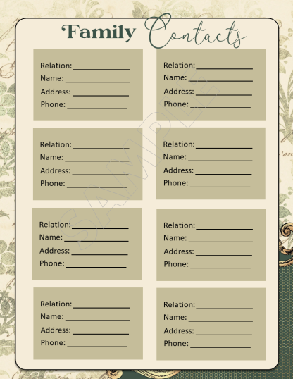 PRINTABLE Vintage Ornate Final Wishes Estate Planner - Image 9